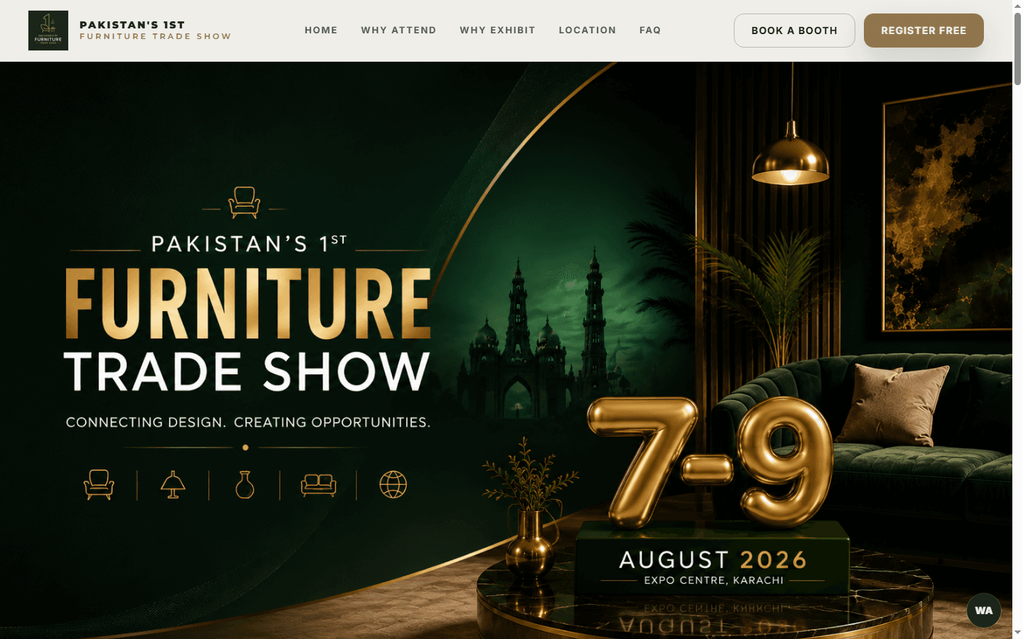 Pakistan Furniture Trade Show website homepage
